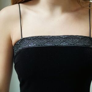 Black Spaghetti Strap Slip Dress for Cocktail